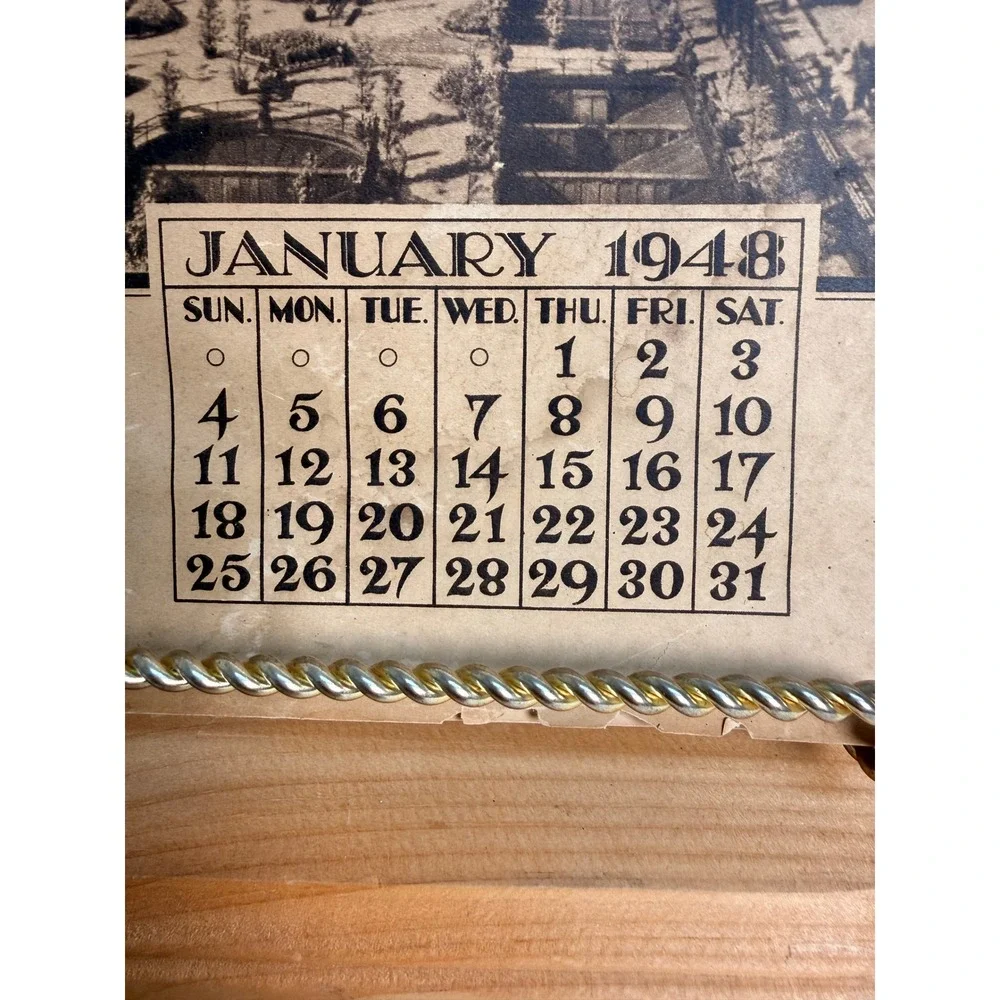 Vintage 1948 Valentines Bonnie Scotland Calendar 12 Month Edinburgh Skye Arran